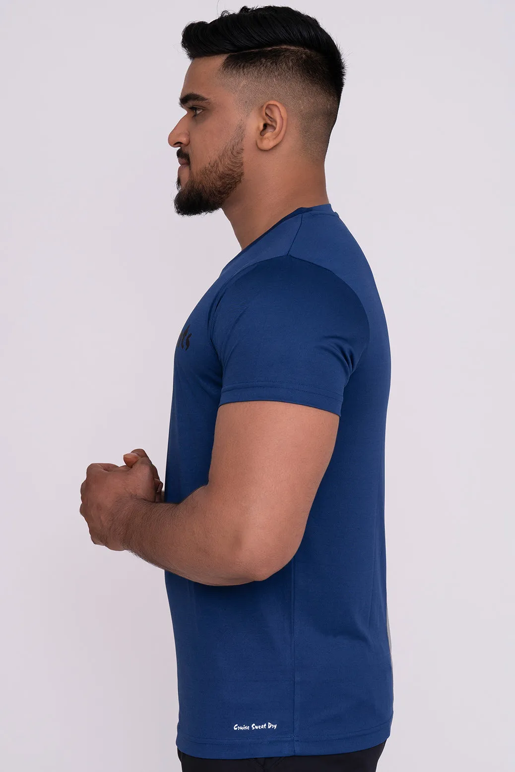 Solid Dye Round Neck T-Shirts Airforce Light Grey