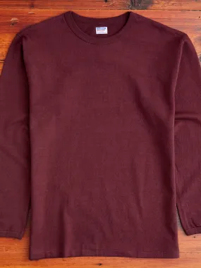 Stand Wheeler Heavyweight Longsleeve T-Shirt in Bordeaux