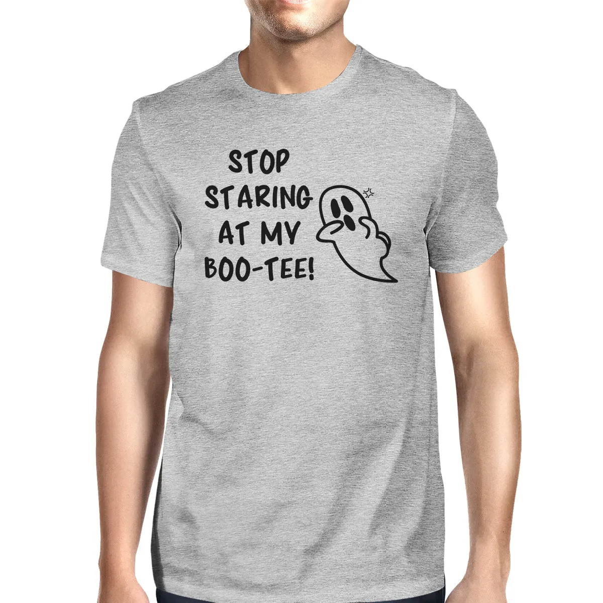 Stop Staring At My Boo-Tee Ghost Mens Grey Shirt