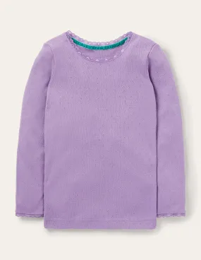 Supersoft Pointelle T-shirt-Aster Purple