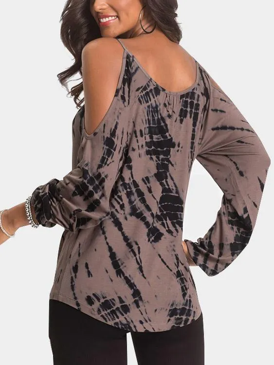 Wholesale Cold Shoulder Cut Out Long Sleeve Tee