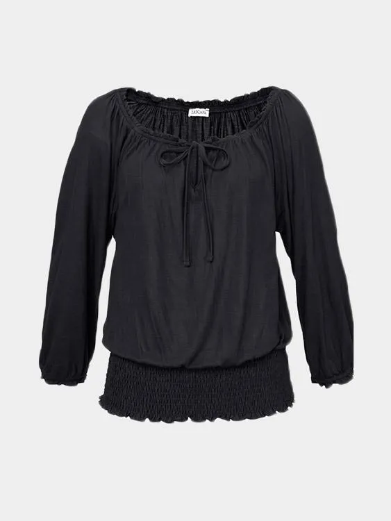 Wholesale Off The Shoulder 3/4 Sleeve Length Plain T-Shirts